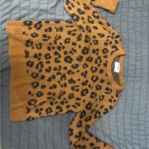 Old Navy Women's Leopard Print Sweater - Brown and Black